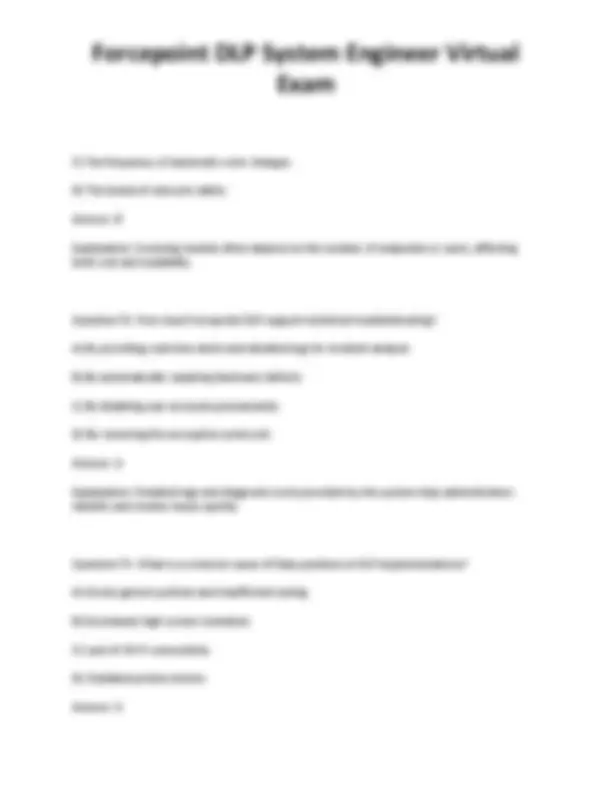 Forcepoint DLP System Engineer Virtual Exam: Questions and Answers ...