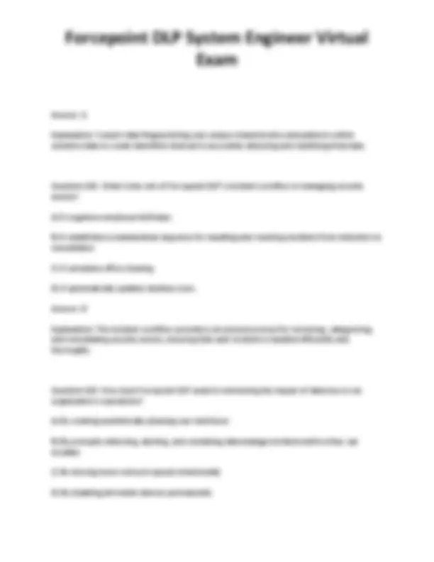 Forcepoint DLP System Engineer Virtual Exam: Questions and Answers ...