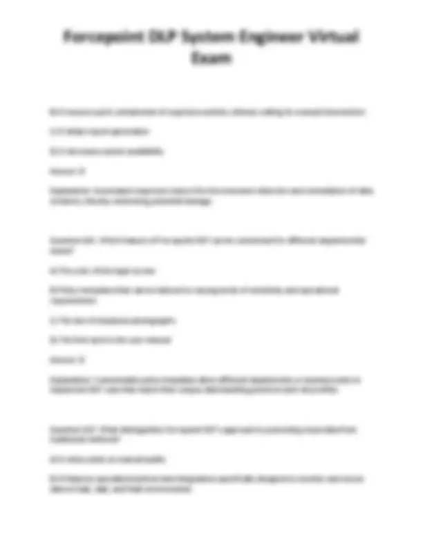 Forcepoint DLP System Engineer Virtual Exam: Questions and Answers ...