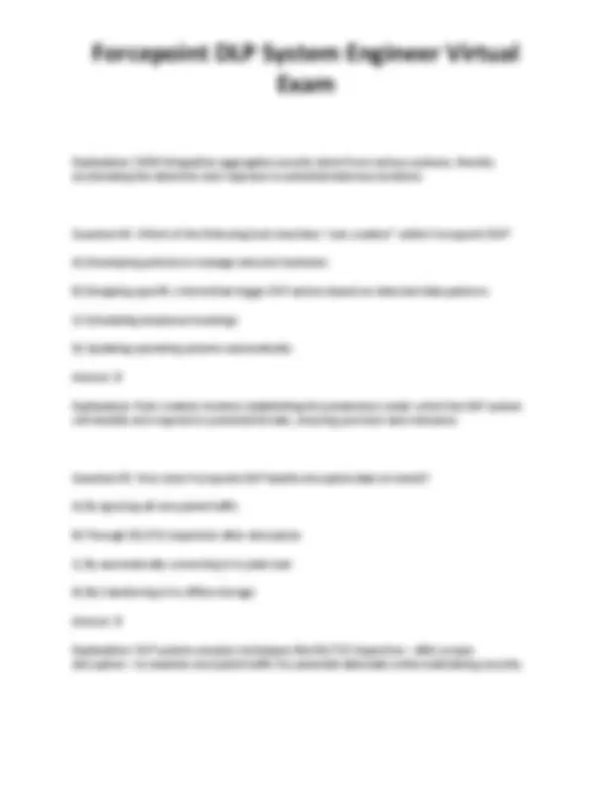 Forcepoint DLP System Engineer Virtual Exam: Questions and Answers ...