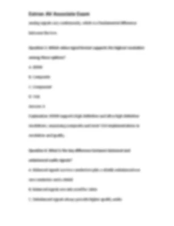 Extron AV Associate Exam | Exams Technology | Docsity