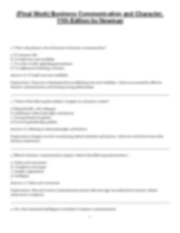 Business Communication and Character, 11th Edition by Newman