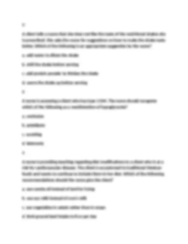 Nutrition Exam Questions and Answers for Nursing Students | Exams ...