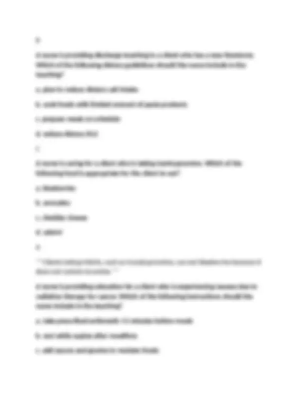 Nutrition Exam Questions and Answers for Nursing Students | Exams ...