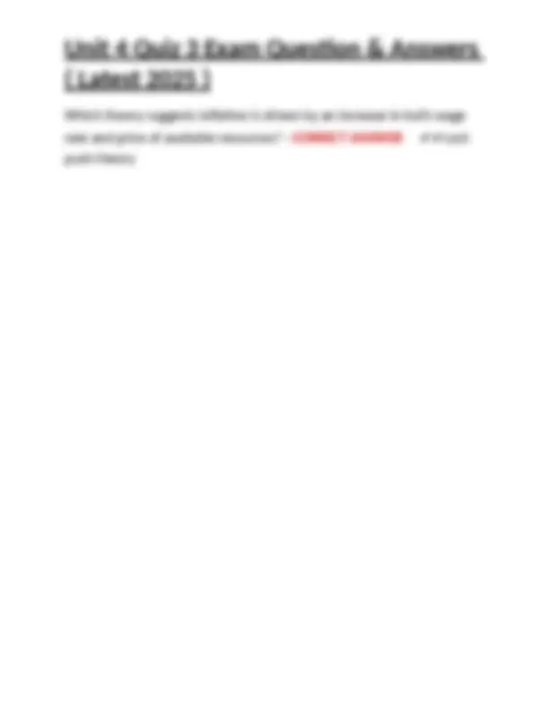 Unit 4 Quiz 3 Exam Question & Answers ( Latest 2025 ) | Exams Nursing ...