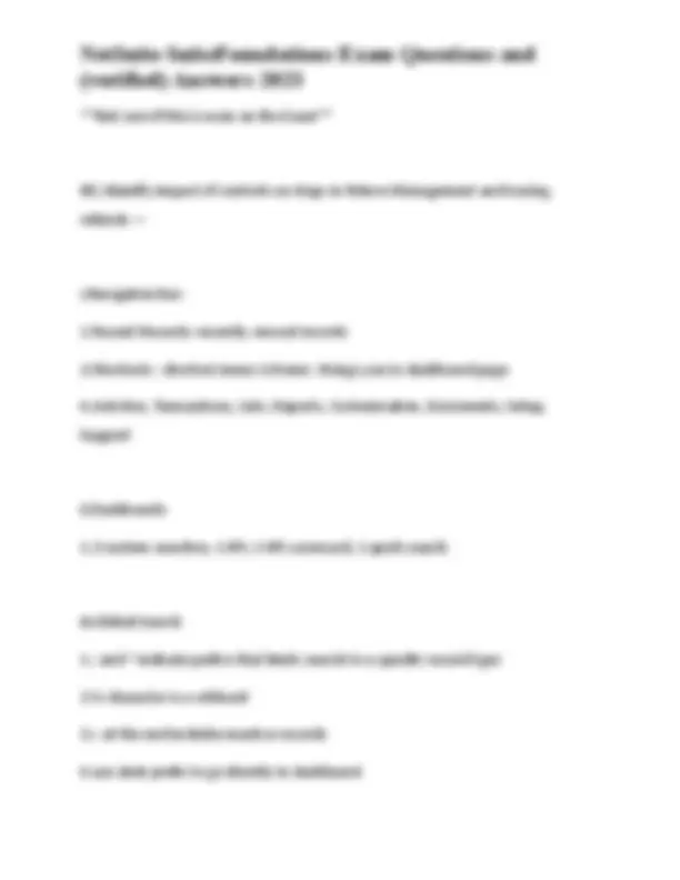 Netsuite Answer NetSuite SuiteFoundations Exam Questions and Answers: A Comprehensive ...