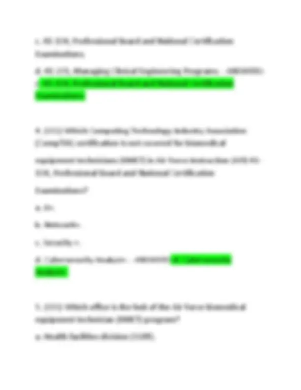 BMET CDC SET A VOLUME 1 WITH CORRECT 71 QUESTIONS WITH CORRECTRY ...