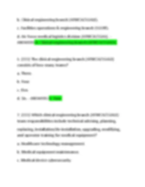 BMET CDC SET A VOLUME 1 WITH CORRECT 71 QUESTIONS WITH CORRECTRY ...