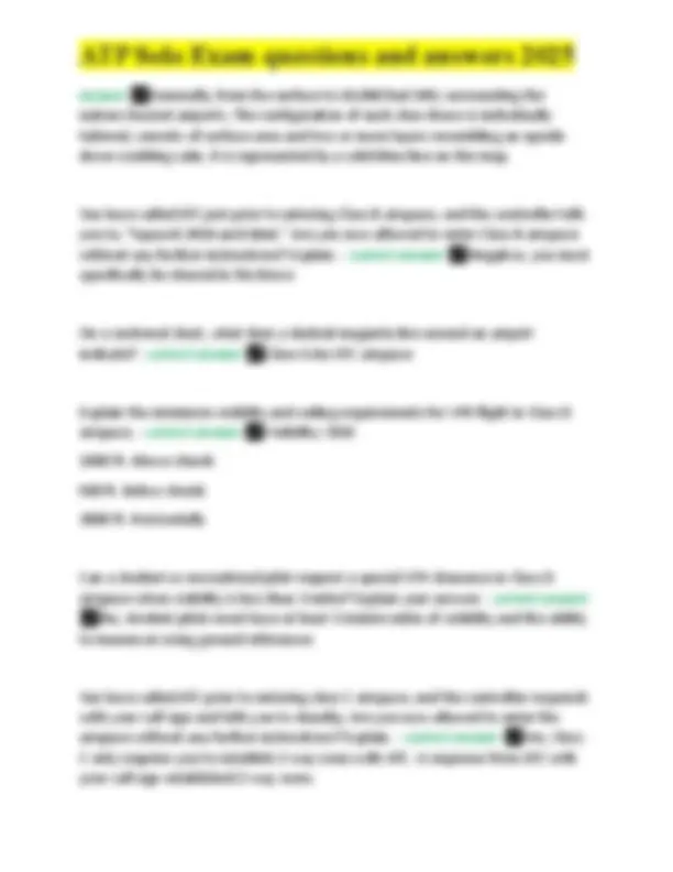 ATP Solo Exam questions and answers 2025 | Exams Nursing | Docsity