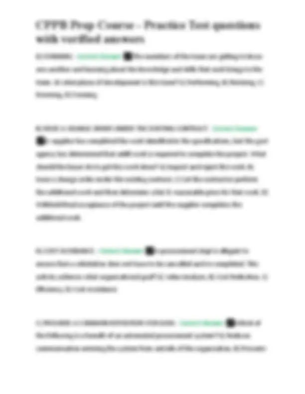 CPPB Prep Course - Practice Test questions with verified answers ...