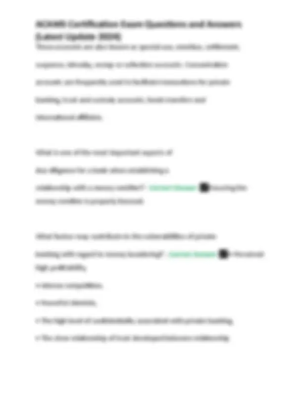 ACAMS Certification Exam Questions and Answers (Latest Update 2024 ...