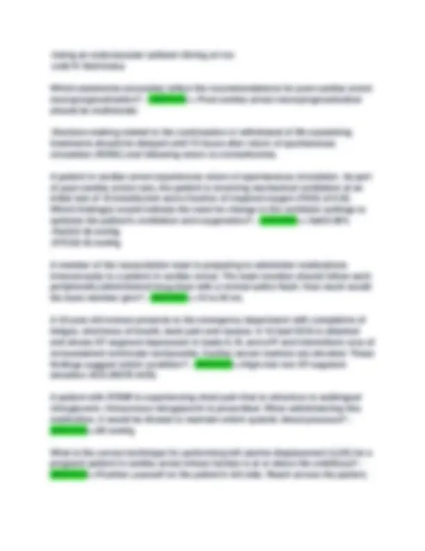 ACLS RED CROSS 2025 EMAM QUESTIONS AND ANSWERS | Exams Nursing | Docsity