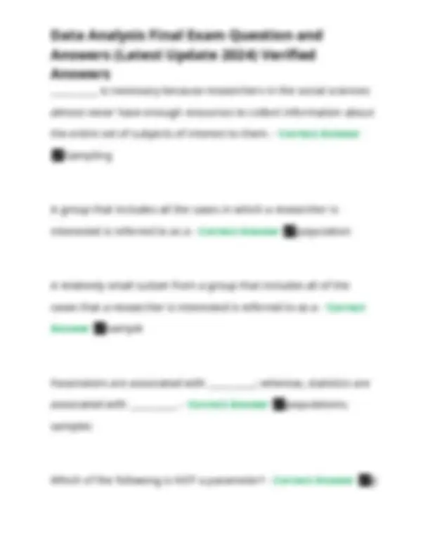 Test Questions Examples Data Analysis Data Analysis Exam Questions & Answers: Units, Variables, & Measurement ...