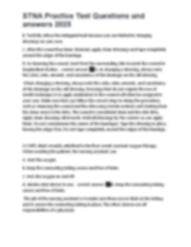Stna Interview Questions STNA Practice Test Questions and Answers 2025: A Comprehensive Guide ...