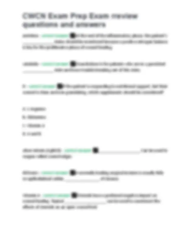 CWCN Exam Prep: Questions and Answers on Wound Care | Exams Nursing ...