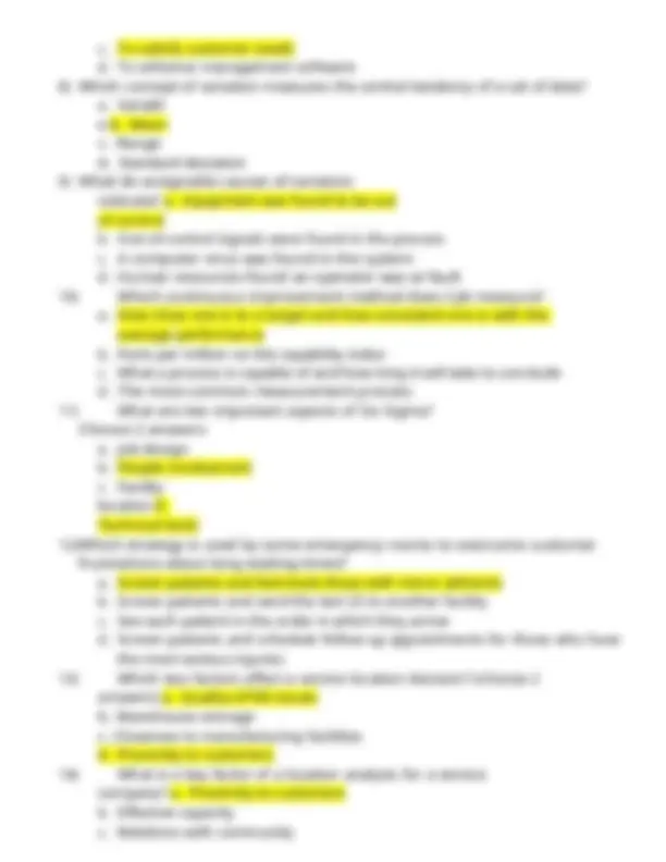C215 Operations Management PVDC Final Exam Questions with Verified ...