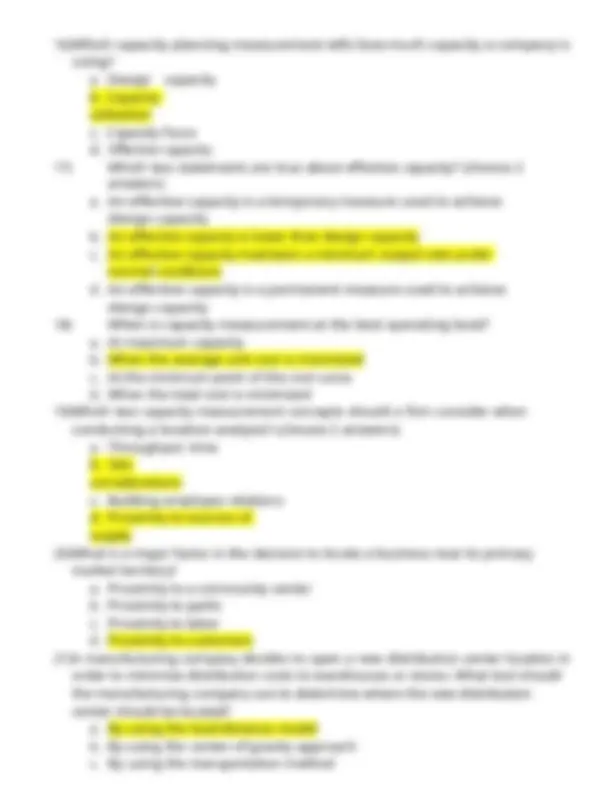 C215 Operations Management PVDC Final Exam Questions with Verified ...