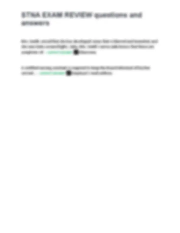 Stna Interview Questions STNA Exam Review: Questions and Answers for Certified Nursing ...