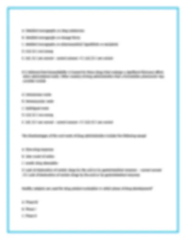 Pharmaceutics (Exam 1 and 2 questions) multiple choice with verified ...