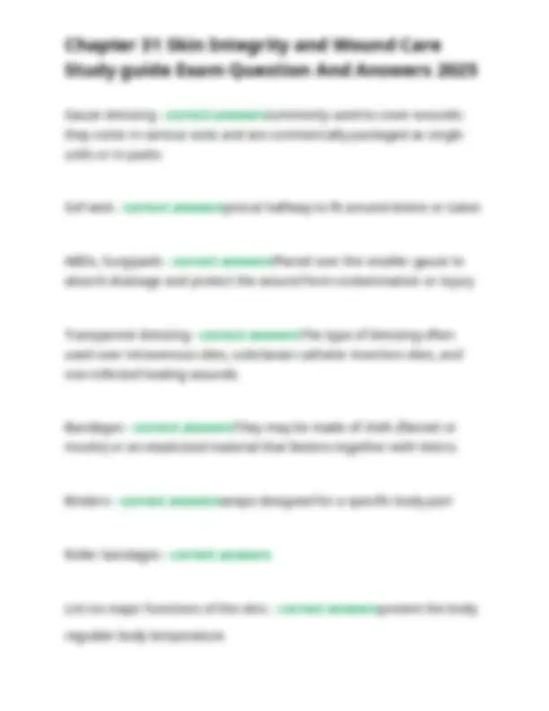 Chapter 31 Skin Integrity and Wound Care Study guide | Exams Nursing ...
