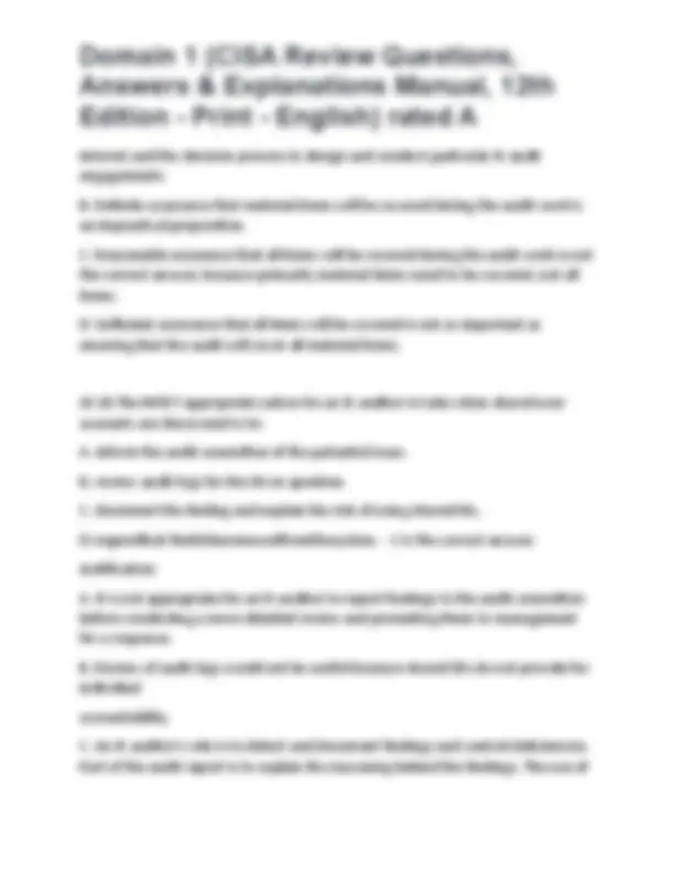 Domain 1 (CISA Review Questions, Answers & Explanations Manual