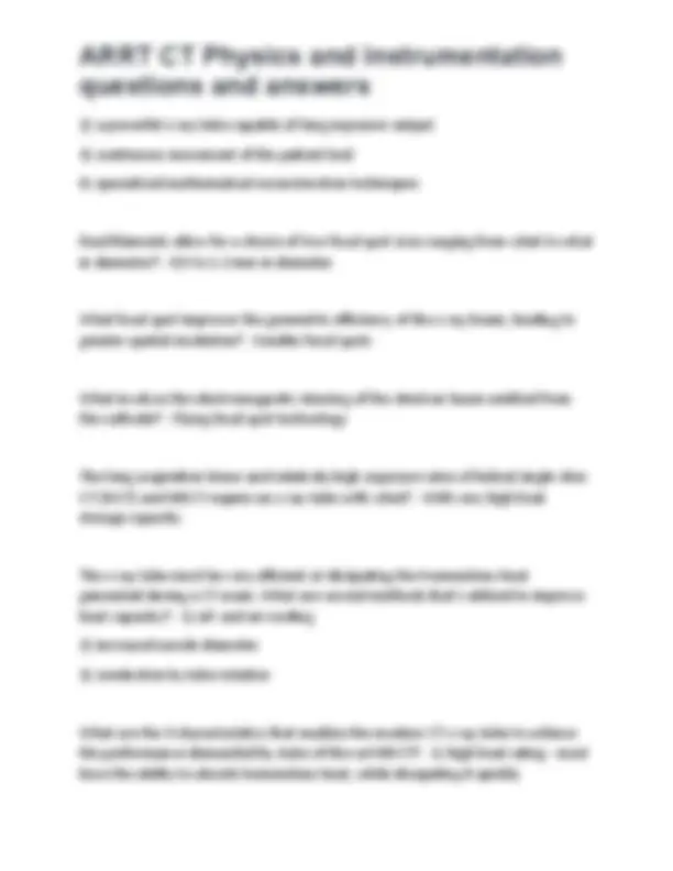 ARRT CT Physics and Instrumentation: Questions and Answers | Exams ...