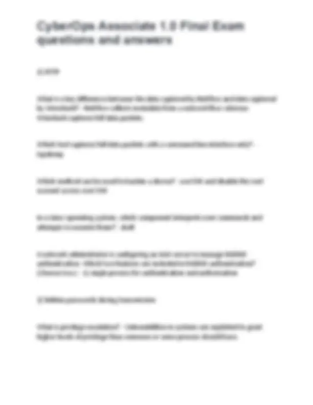 CyberOps Associate 1.0 Final Exam questions and answers | Exercises ...