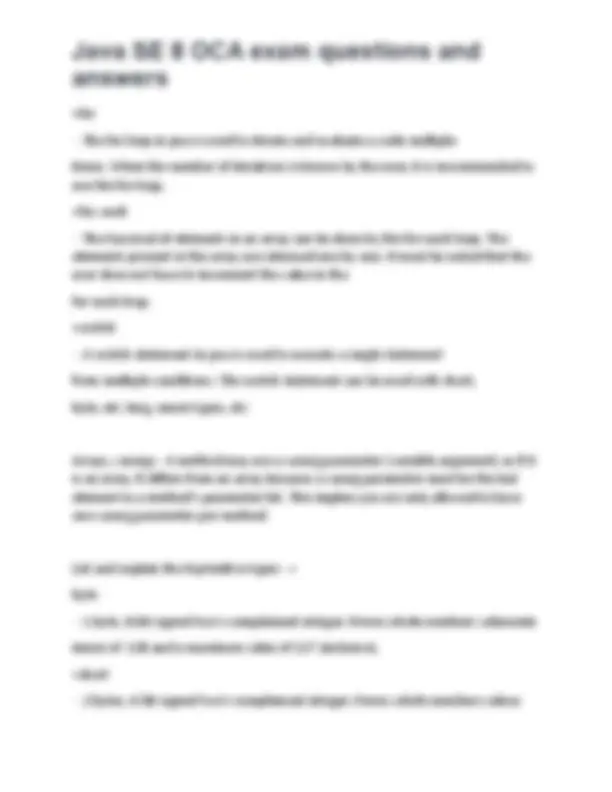 Java SE 8 OCA exam questions and answers. | Exams Java Programming ...