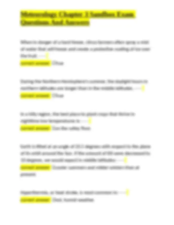 Meteorology Chapter 3 Sandbox Exam Questions And Answers | Exams ...