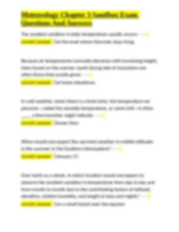 Meteorology Chapter 3 Sandbox Exam Questions And Answers | Exams ...