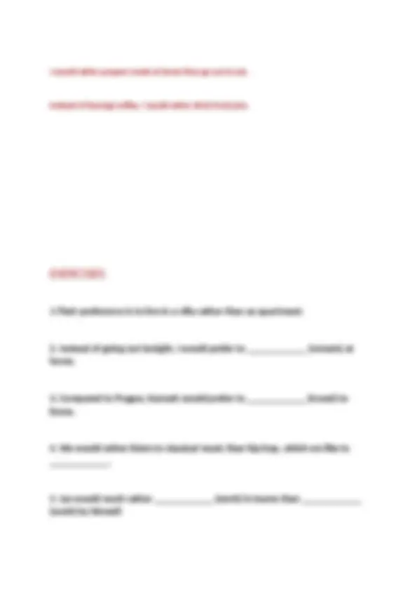 Prefer Exercise .pdf PREFERENCES PREFER WOULD RAHTER I WOULD PREFER | Exercises English ...