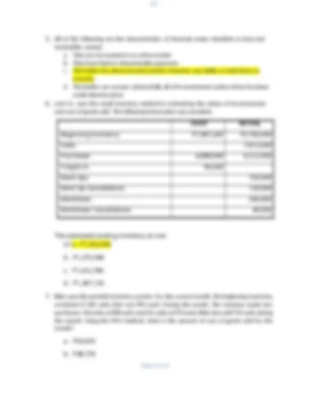 Intermediate Accounting Prelim Exam Questions and Answers | Exams ...