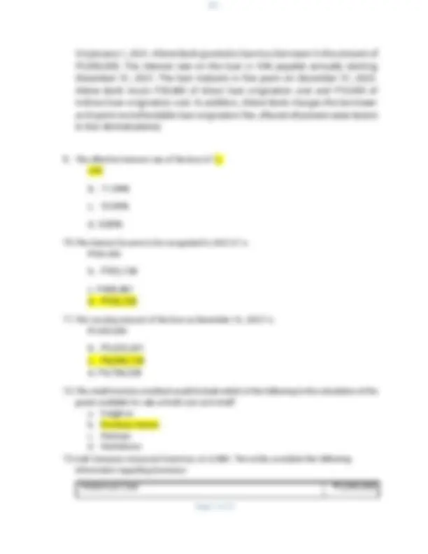 Intermediate Accounting Prelim Exam Questions and Answers | Exams ...
