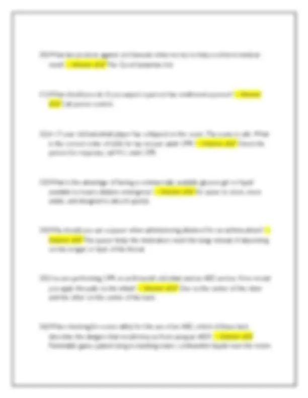 STANDARD CPR, AED, & FIRST AID (NHS) TEST QUESTIONS WITH ACCURATE ...