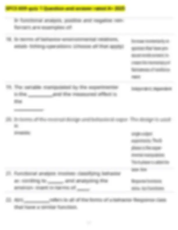 SPCE 609 quiz 1 Question and answers already passed 2025 | Exams ...