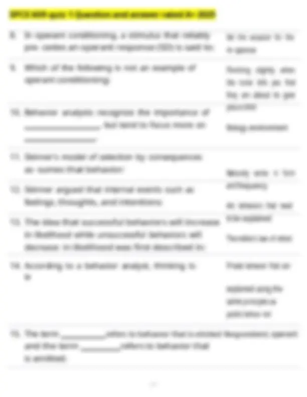 SPCE 609 quiz 1 Question and answers already passed 2025 | Exams ...