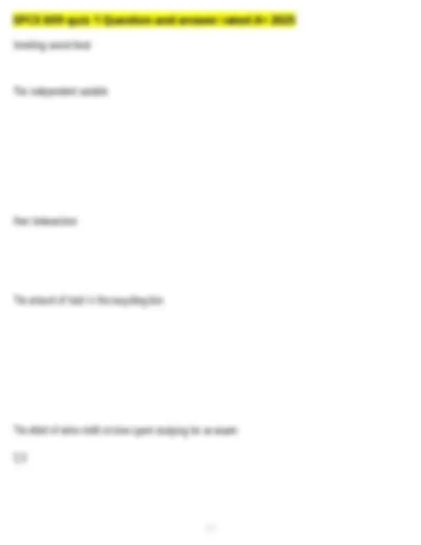 SPCE 609 quiz 1 Question and answers already passed 2025 | Exams ...