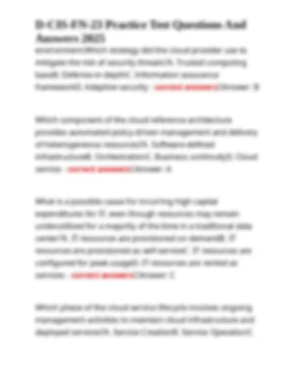 Dell Cloud Infrastructure Foundations Exam Questions Exams Nursing