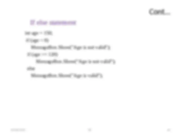 visual programming using C# | Lecture notes Programming Languages | Docsity