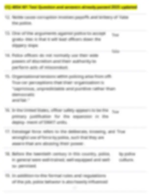 CCJ 4054 M1 Test Question and answers already passed 2025 | Exams ...