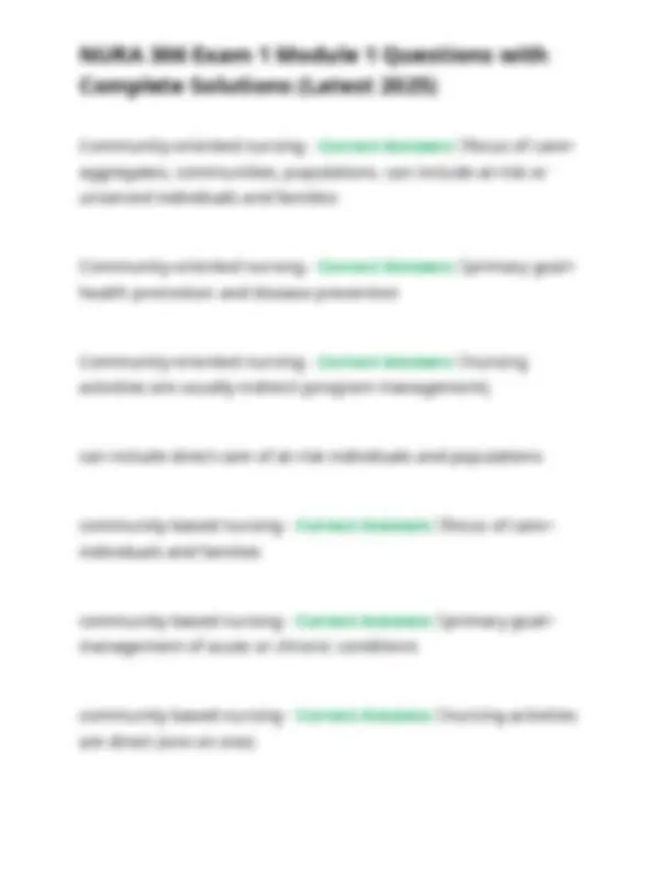 NURA 306 Exam 1 Module 1: Public Health Principles and Practice | Exams ...