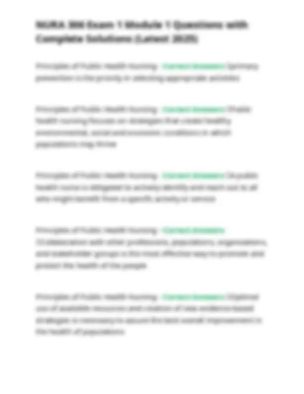 NURA 306 Exam 1 Module 1: Public Health Principles and Practice | Exams ...