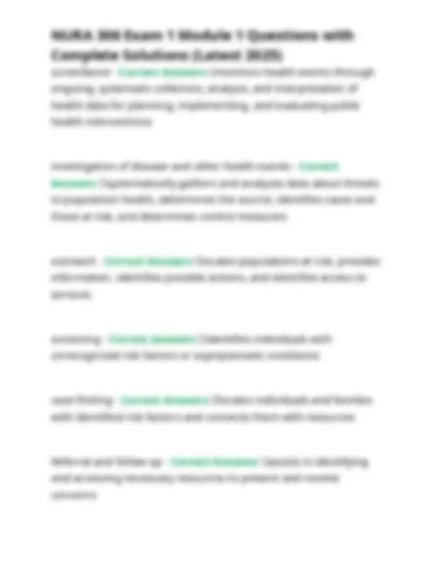 NURA 306 Exam 1 Module 1: Public Health Principles and Practice | Exams ...