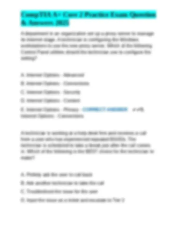 CompTIA A+ Core 2 Practice Exam Question & Answers 2025 | Exams ...