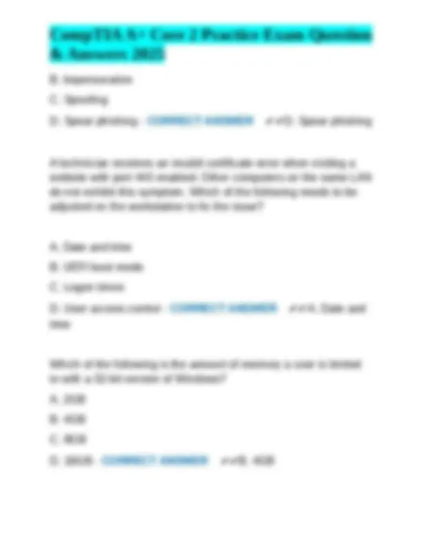 CompTIA A+ Core 2 Practice Exam Question & Answers 2025 | Exams ...