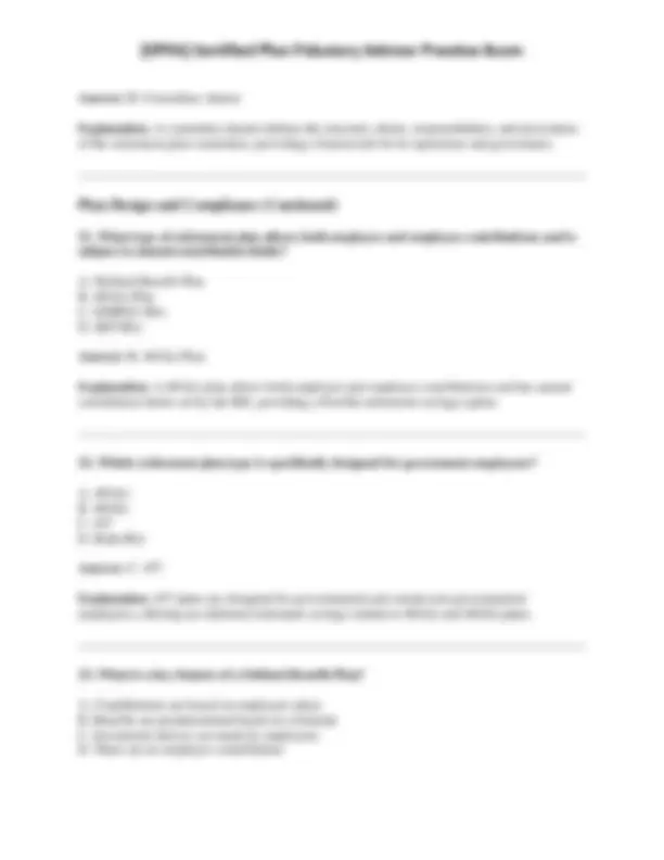 [CPFA] Certified Plan Fiduciary Advisor Practice Exam | Exams ...