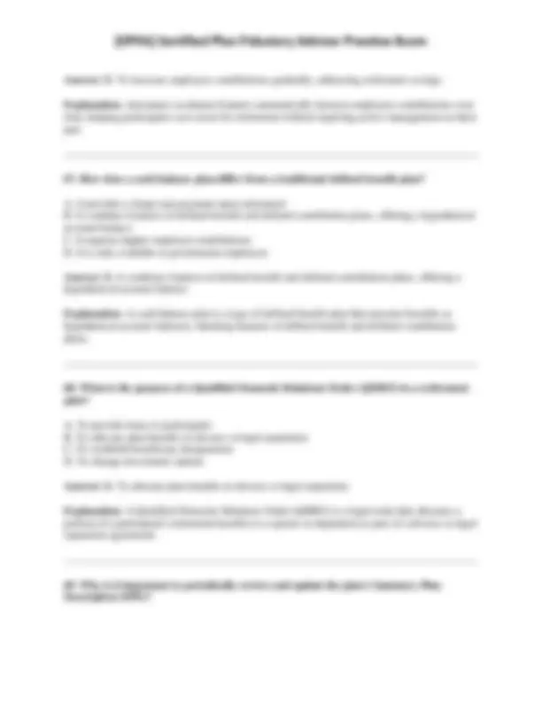 [CPFA] Certified Plan Fiduciary Advisor Practice Exam | Exams ...