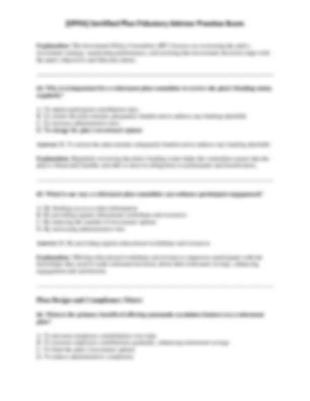 [CPFA] Certified Plan Fiduciary Advisor Practice Exam | Exams ...