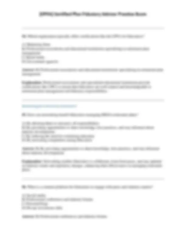 [CPFA] Certified Plan Fiduciary Advisor Practice Exam | Exams ...