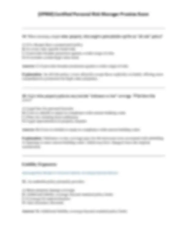 [CPRM] Certified Personal Risk Manager Practice Exam | Exams Technology ...